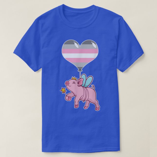 T-shirt Demigirl Pig FairyNonbinary Gender  (Design devant)