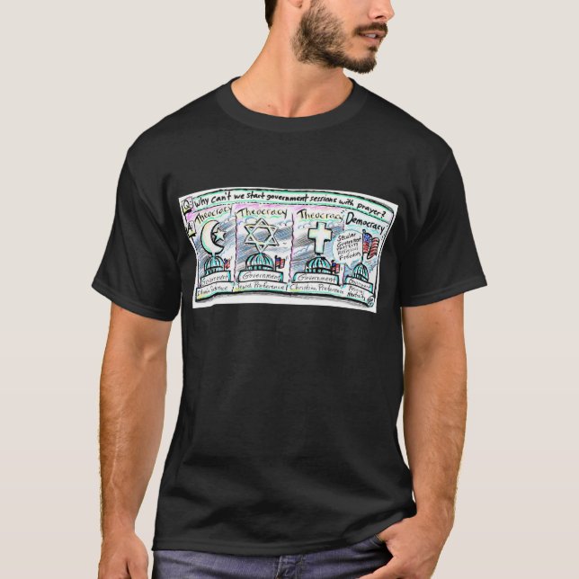 T-shirt Démocratie au-dessus de théocratie (Devant)