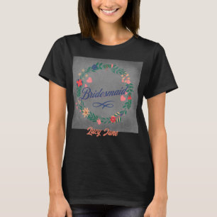 T-shirt Demoiselle d'honneur. Nom modifiable.
