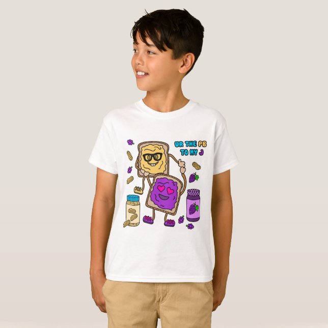 T-shirt d'Emoji de beurre et de gelée d'arachide (Devant entier)