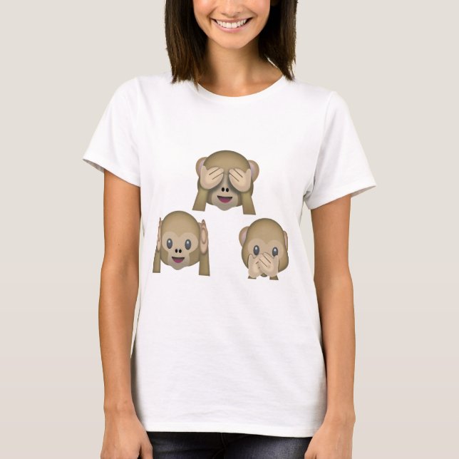 T-shirt d'Emoji de trois singes (Devant)