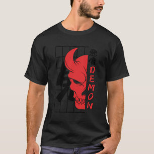 T-shirt Demon Japonais Oni Masque Art Visage Crâne Devil H