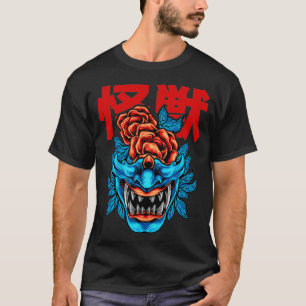 T-shirt Demon Japonais Samurai Oni cadeau visage Masque