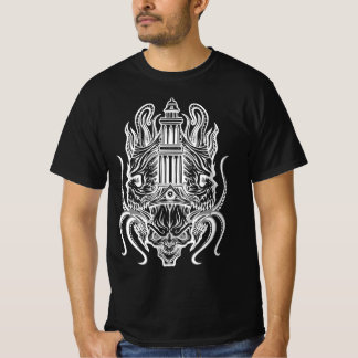 T-shirt Démon tour occulte - Art gothique de symétrie fonc