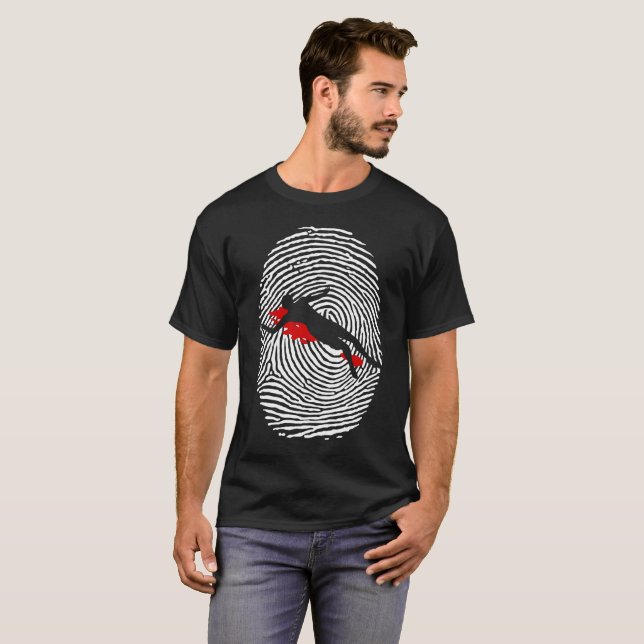 T-shirt d'empreinte digitale d'investigateur de (Devant entier)