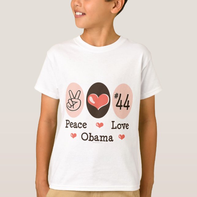 T-shirt d'enfants d'Obama 44 d'amour de paix (Devant)