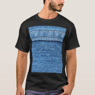 T-shirt Dénim Bleu : Jeans Classique Texture.