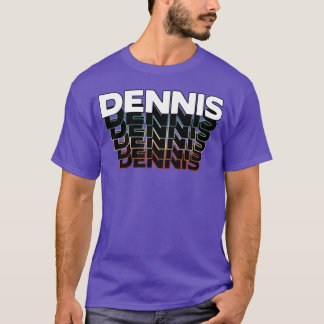 T-shirt Dennis drôle rétro vintage coucher de soleil Denni