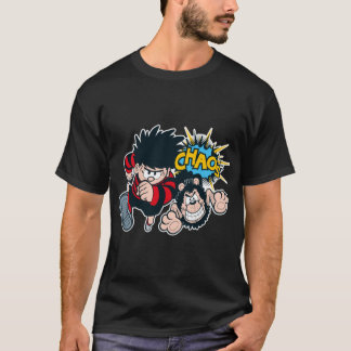 T-shirt Dennis the menace CHAOS retro style girl funny