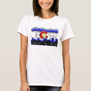 T-shirt Dennver Colorado femmes skyline drapeau char