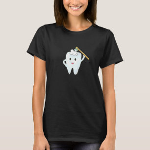 T-shirt Dent Nettoie Les Dents Avec La Brosse À Dos