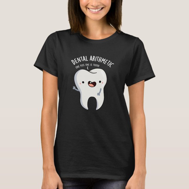 T-shirt Dental Arithmétique Funny Dot Pun Dark BG (Devant)