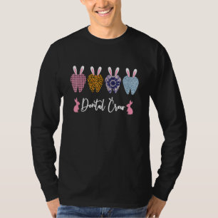 T-shirt Dental Crew mignonne Dents Leopard Jour de Pâques 