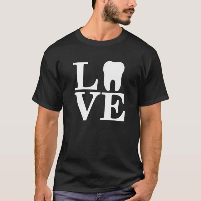 T-shirt Dental Love Dents Hygiéniste Dentiste Assistant RD (Devant)