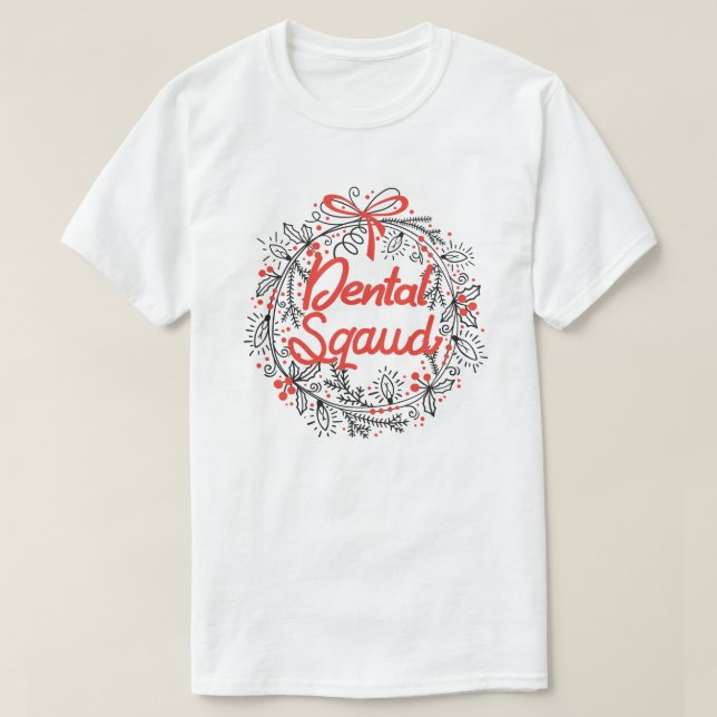 T-shirt Dental Squad Père Noël Dentelle Assistant dentaire (Design devant)