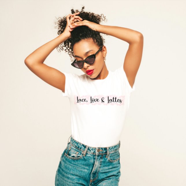 T-shirt "Dentelle, amour et lattes" Cosy & élégant (Créateur téléchargé)