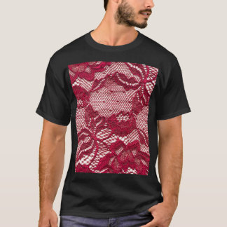 T-shirt Dentelle rouge : textile jacquard élastique.