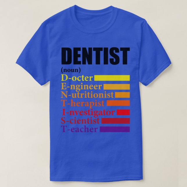 T-shirt Dentiste Définition Cadeau (Design devant)