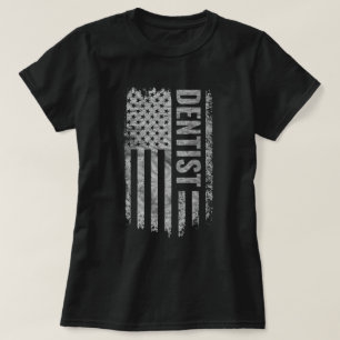T-shirt Dentiste Drapeau USA design en détresse
