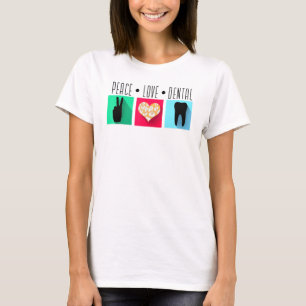 T-shirt Dentiste mignon Dental Hygiéniste Leopard Coeur De
