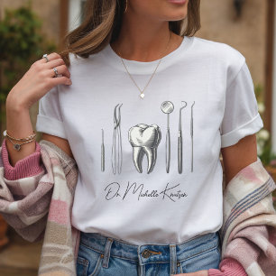 T-shirt Dentiste professionnel Dentiste personnalisé Blanc