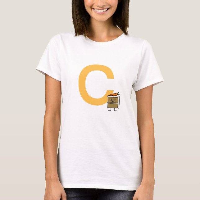 T-shirt Dents de lapin de tranche de gâteau à la carotte (Devant)