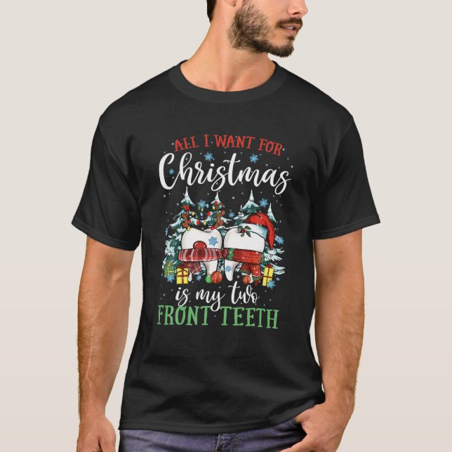 T-shirt Dents de Noël moches Dentiste dentaire Hygiène den (Devant)