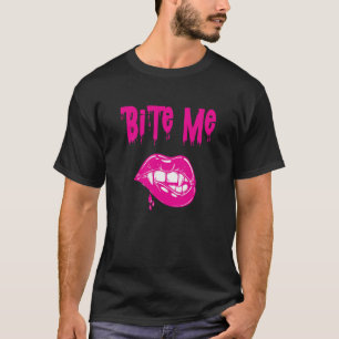 T-shirt Dents de Vampire Mords Moi Déguisement Halloween
