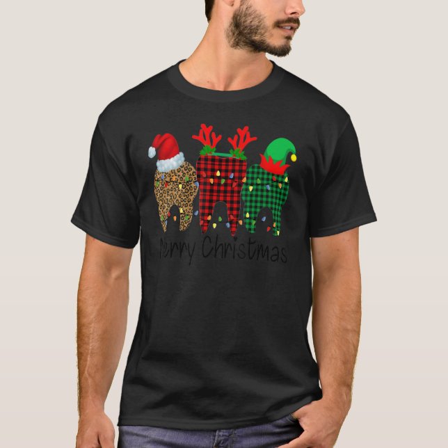 T-shirt Dents Joyeux Noël Drôle Amoureux de la dentition (Devant)