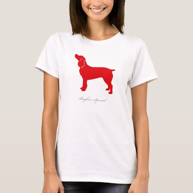 T-shirt d'épagneul de Boykin (silhouette rouge) (Devant)