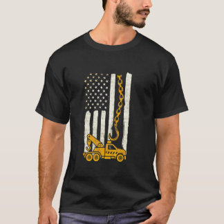 T-shirt Dépanneuse Américaine Usa Drapeau Chaîne Crochet J