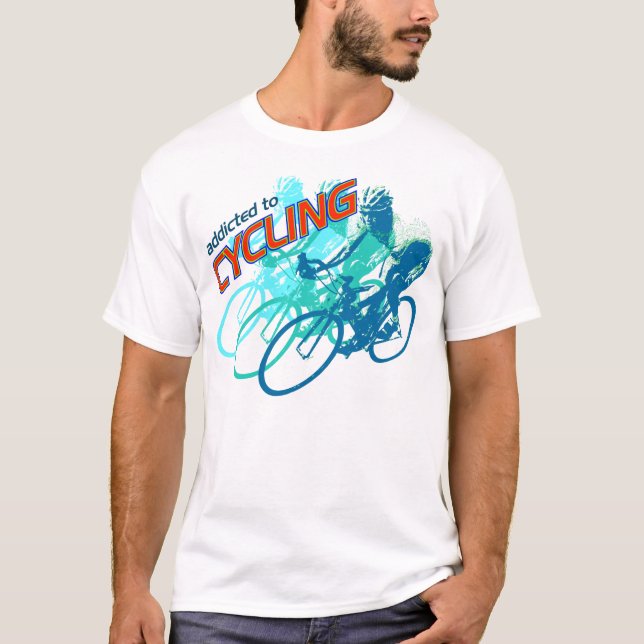 T-shirt Dépendant à faire un cycle la conception fraîche (Devant)