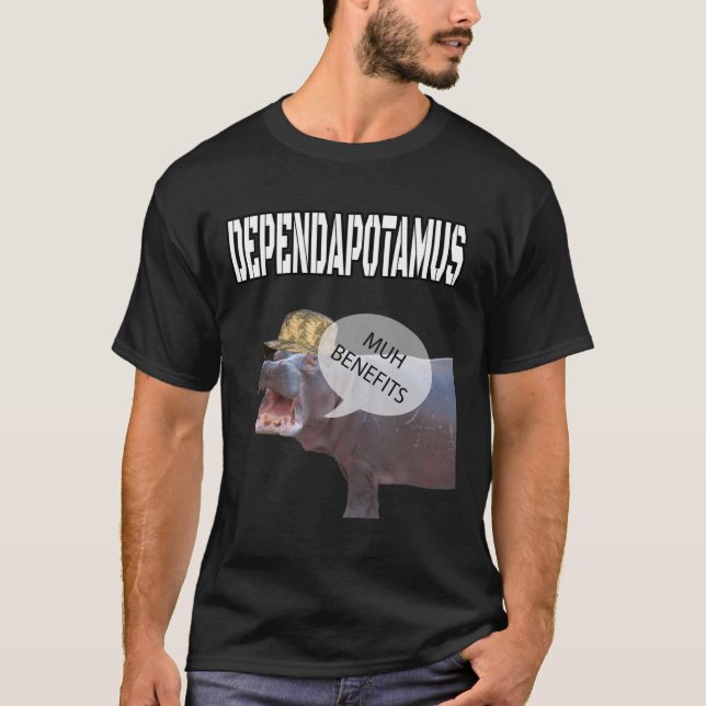 T-shirt Dependapotamus Dependa Funny Inapproprié Militar (Devant)