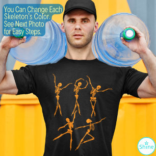 T-shirt Déplaisant drôle 5 squelette dansant Happy Hallowe