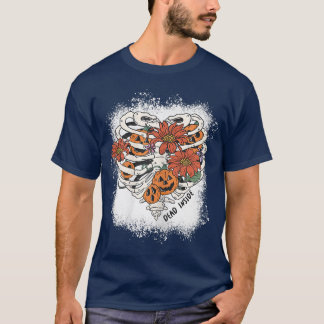 T-shirt Déplaisant Sketlen Heart Halloween Fleur Citrouill