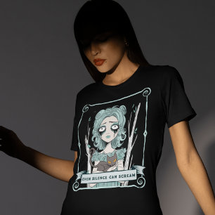 T-shirt Déplaisante Goth Girl Halloween Chat noir Vibes Éf