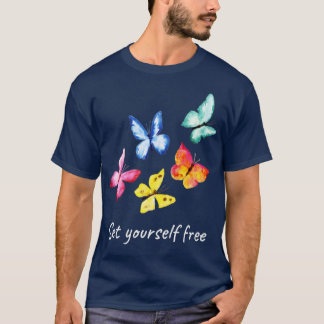 T-shirt Déposez-vous des papillons colorés gratuits (2)