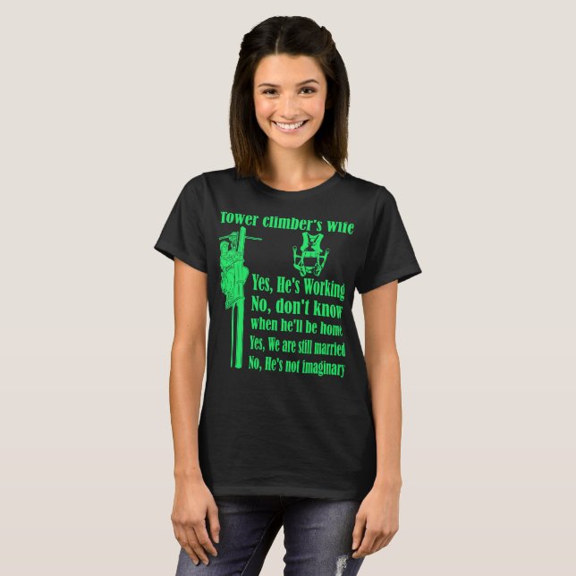 T-shirt d'épouse de grimpeurs de tour (Devant entier)