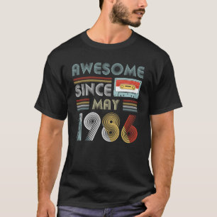 T-shirt Depuis mai 1986 cru impressionnant d'anniversaire