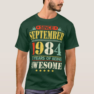 T-shirt Depuis Septembre 1984 Joyeux Anniversaire À Papa P