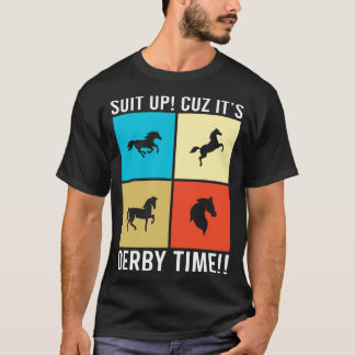 T-shirt Derby Time Course Vintage Cheval Hommes Femmes Drô