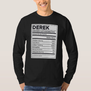 T-shirt Derek Information sur la nutrition Problème Résoud