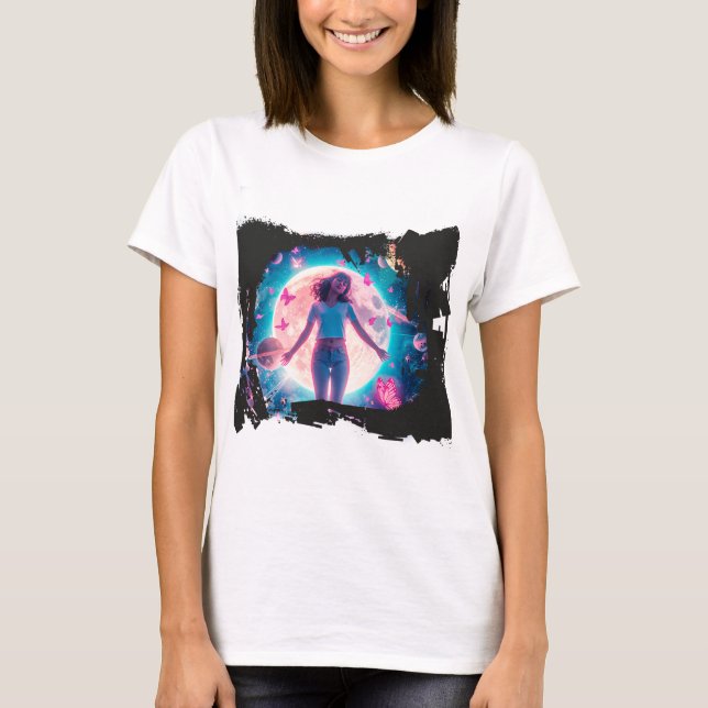 T-shirt "Dérive cosmique - Un rêve entre mondes" (Devant)