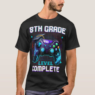 T-shirt Dernier Jour De 8E Année Niveau Terminé Diplôme Hi