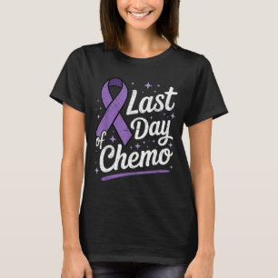 T-shirt Dernier Jour De Chimiothérapie Ruban Violet Surviv