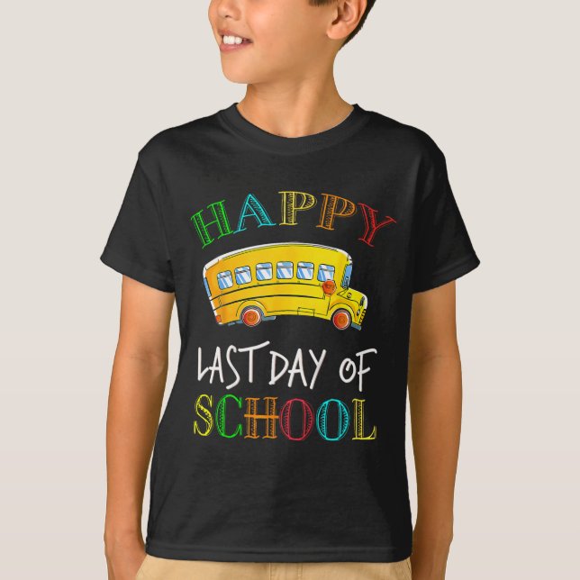 T-shirt Dernier Jour De Conduite D'Autobus Scolaire Étudia (Devant)