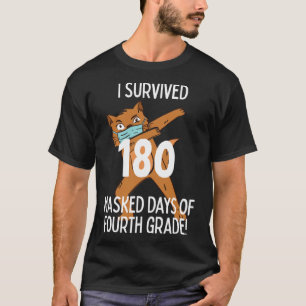 T-shirt Dernier Jour De L'École 180 Jours Masqués De Quatr