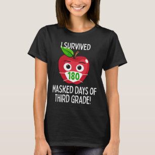 T-shirt Dernier Jour De L'École 180 Jours Masqués De Trois