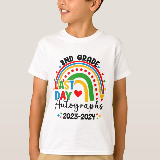 T-shirt Dernier jour de l'école Autographe 2e année de dip (Devant)