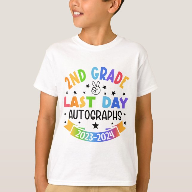 T-shirt Dernier jour de l'école Autographe 2e année de dip (Devant)